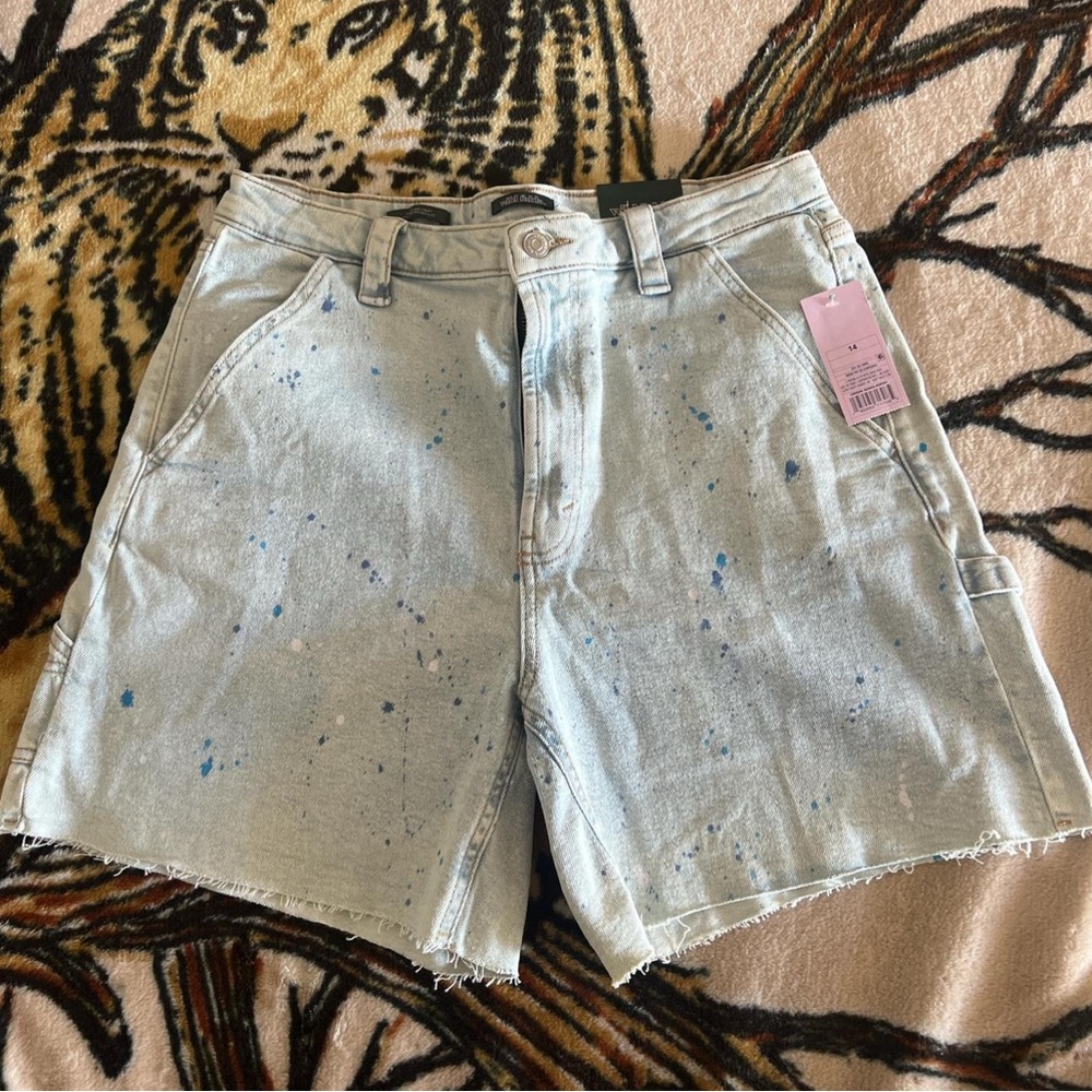 Wild Fable Light Blue Splatter Jean Shorts